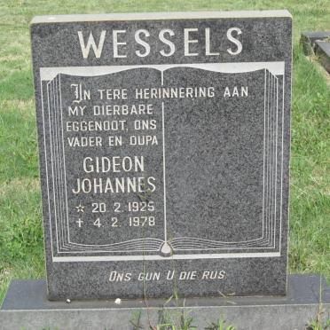 WESSELS Gideon Johannes 1925-1978