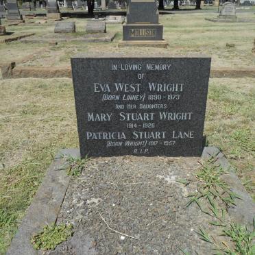 WRIGHT Eva West 1890-1973 nee LINNEY :: WRIGHT Mary Stuart 1914-1926 :: LANE Patricia Stuart nee WRIGHT 1917-1957