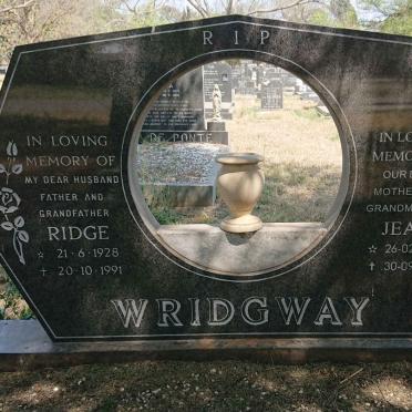 WRIDGWAY Ridge 1928-1991 &amp; Jean 1930-2017