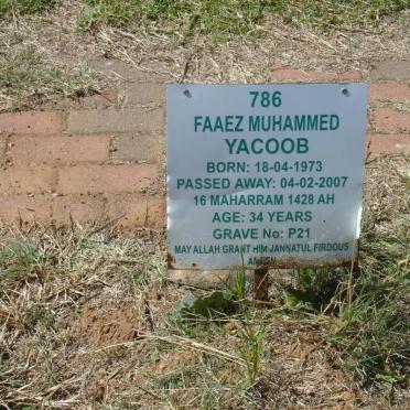 YACOOB Faaez Muhammed 1973-2007