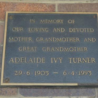 TURNER Adelaide Ivy 1905-1993