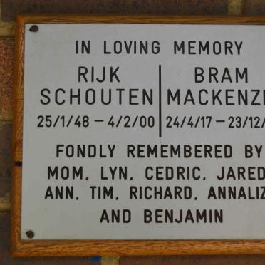 MACKENZIE Bram 1917-1999 :: SCHOUTEN Rijk 1943-2000
