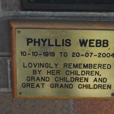WEBB Phyllis 1919-2004