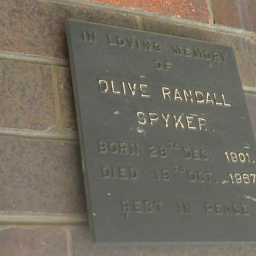 SPYKER Olive Randall 1901-1967