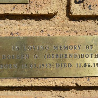 BOTHA Doreen G. nee OSBORNE 1932-1992
