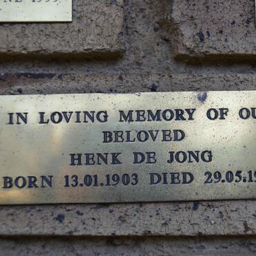 JONG Henk, de 1903-1995