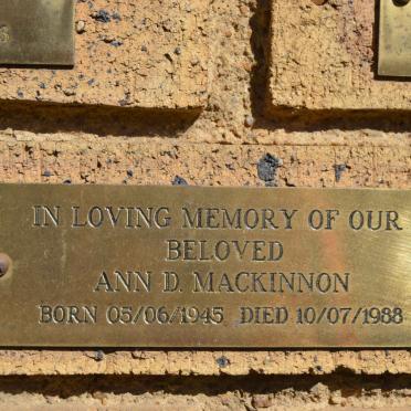 MACKINNON Ann D. 1945-1988