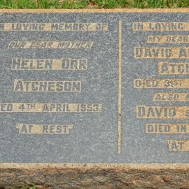 ATCHESON David Alexander -1934 &amp; Helen Orr -1953 :: ATCHESON David :: ATCHESON Thomas