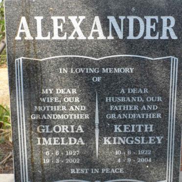 ALEXANDER Keith Kingdley 1922-2004 &amp; Gloria Imelda 1927-2002