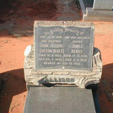 ALLISON James Henry 1896-1968 :: ALLISON John Joseph Sutton 1925-1945