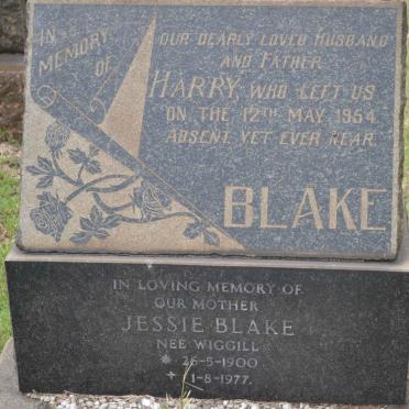 BLAKE Harry -1954 &amp; Jessie WIGGILL 1900-1977