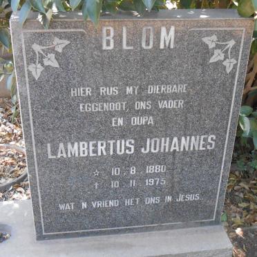 BLOM Lambertus Johannes 1880-1975