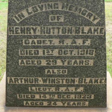 BLAKE Henry Hutton -1918 :: BLAKE Arthur Winston -1923