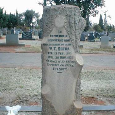 BOTHA W.T. 1883-1939
