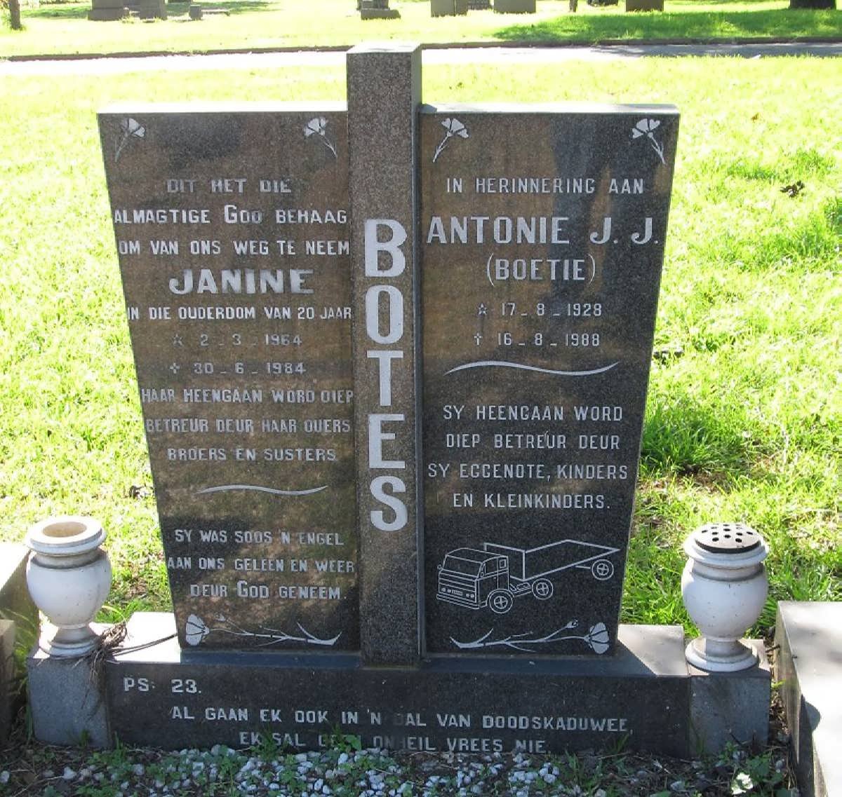 BOTES Antonie J.J. 1928-1988 :: BOTES Janine 1964-1984