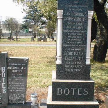 BOTES Jan Hendrik S. 1895-1954 &amp; Elsie Maria Elizabeth 1905-1973