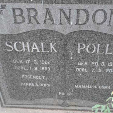 BRANDON Schalk 1922-1983 &amp; Polly 1925-2002