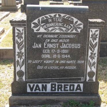 BREDA Jan Ernst Jacobus, van 1891-1944