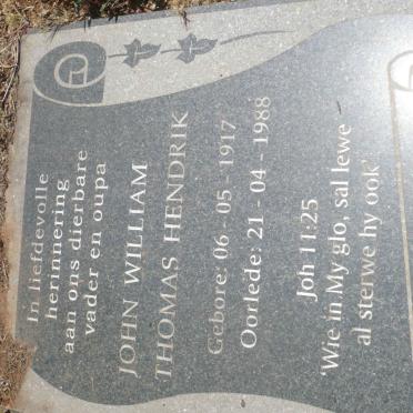 BURNS John William Thomas Hendrik 1917-1988