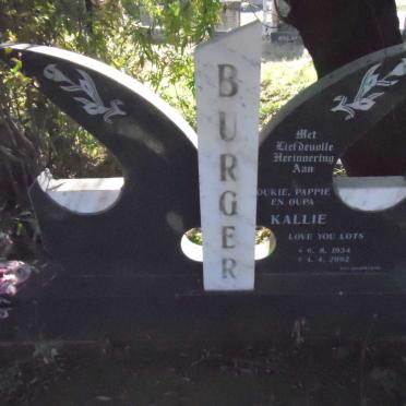 BURGER Kallie 1934-2002