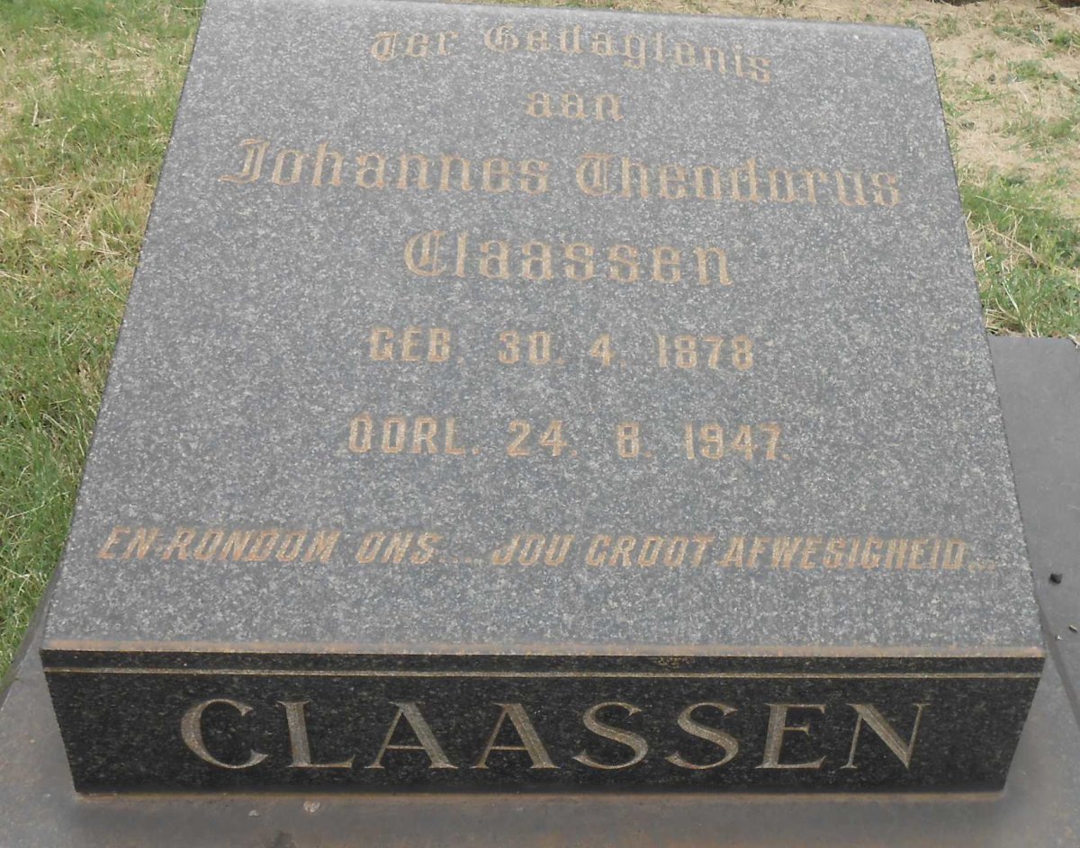 CLAASSEN Johannes Theodorus 1878-1947