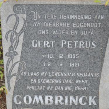 COMBRINCK Gert Petrus 1895-1981 &amp; Helena Wilhelmina 1903-1995 :: COMBRINCK Gert Petrus 1956-1989 