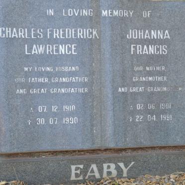 EABY Charles Frederick Lawrence 1910-1990 &amp; Johanna Francis 1901-1991