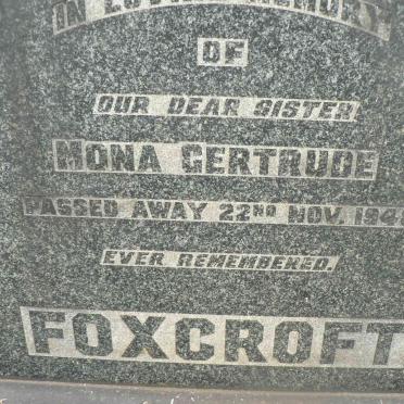 FOXCROFT Mona Gertrude -1948
