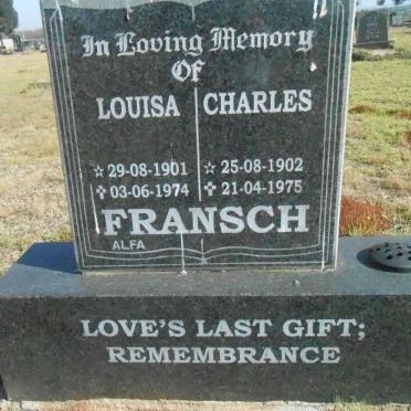 FRANSCH Charles 1902-1975 &amp; Louisa 1901-1974