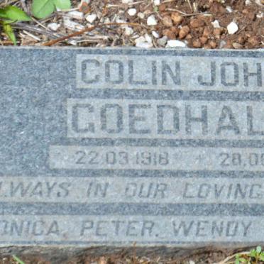 GOEDHALS Colin John 1918-1998