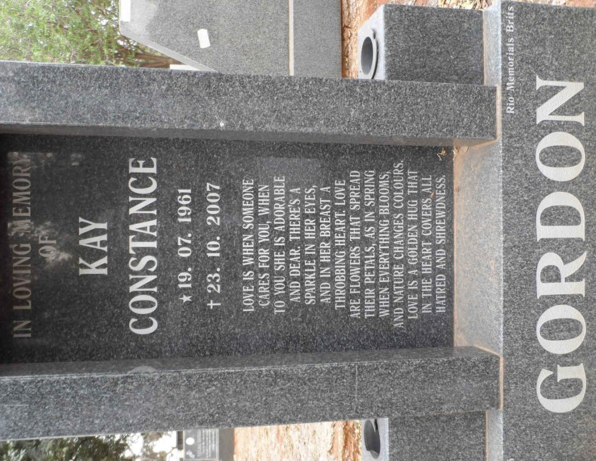 GORDON Kay Constance 1961-2007