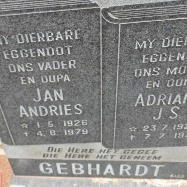 GEBHARDT Jan Andries 1926-1979 &amp; Adriana J.S. 1928-1971