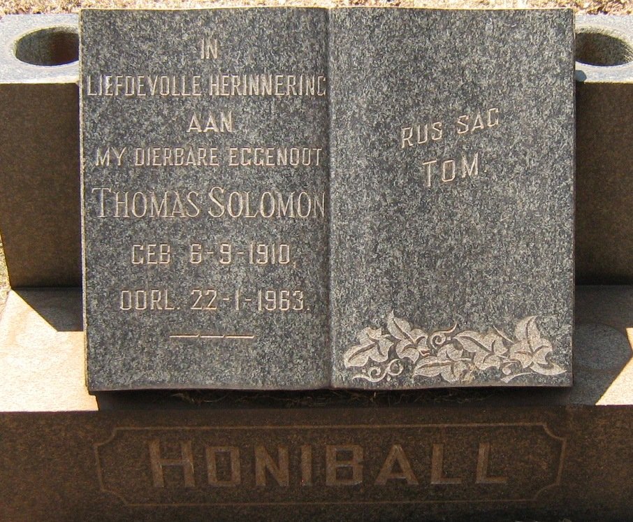 HONIBALL Thomas Solomon 1910-1963