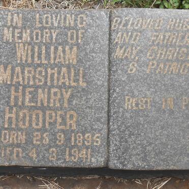 HOOPER William Marshall Henry 1895-1941