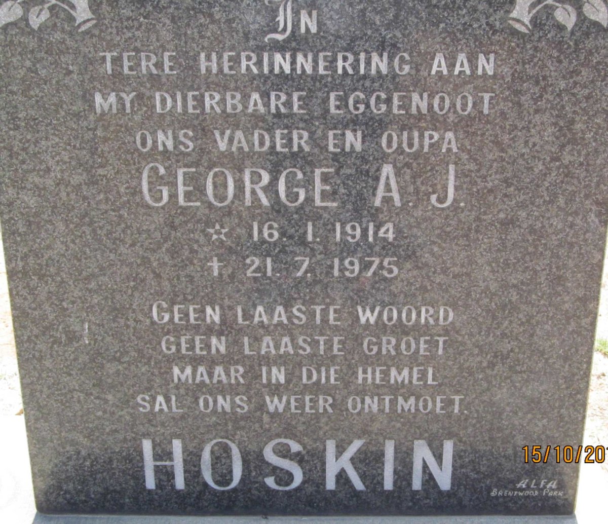 HOSKIN George A.J. 1914-1975