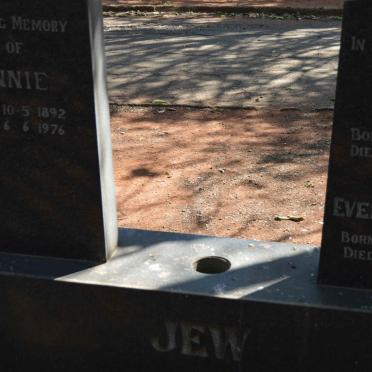 JEW Arthur 1890-1968 &amp; Annie 1892-1976 :: JEW Evelyn Nancy 1930-1972