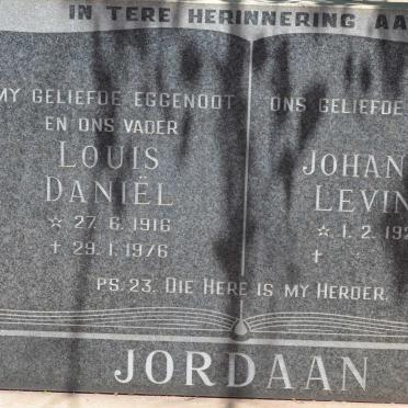 JORDAAN Louis Daniël 1916-1976 &amp; Johanna Levina 1924-
