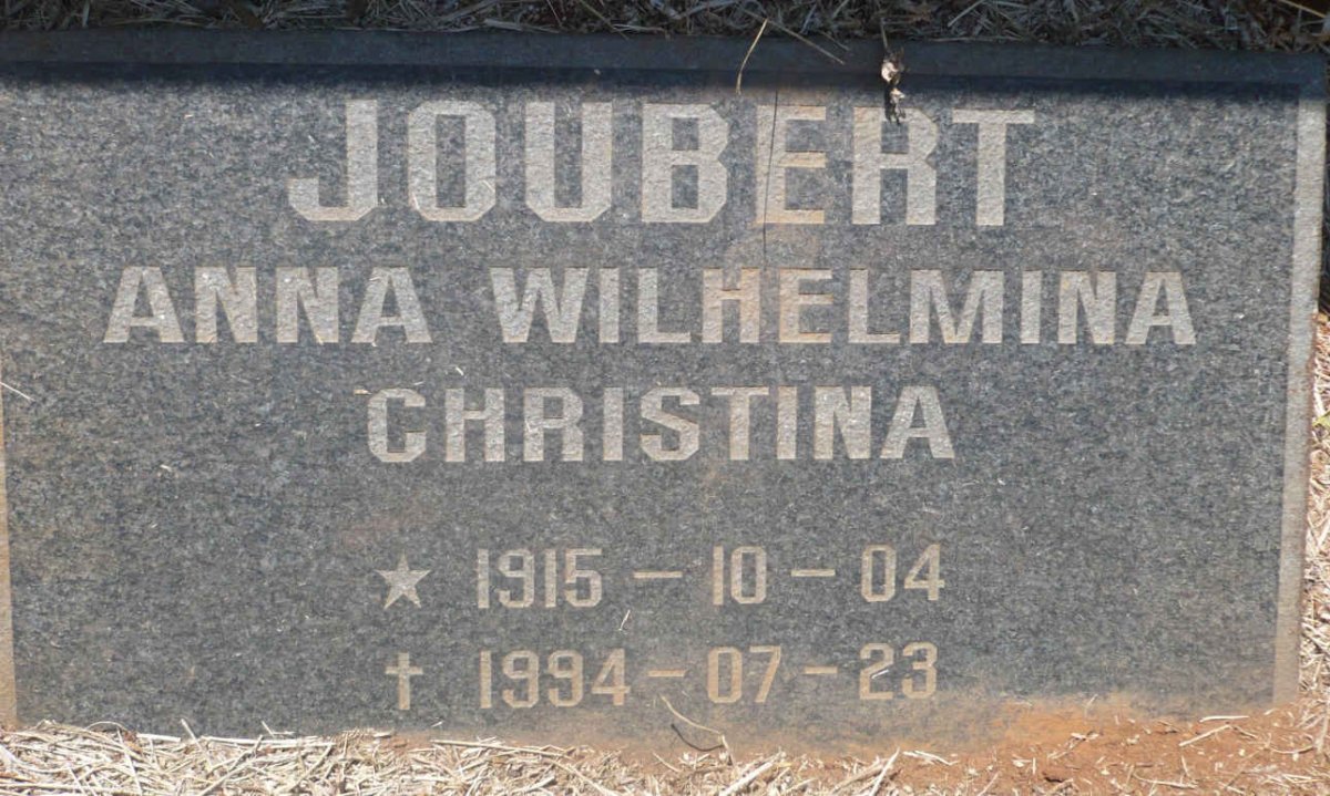 JOUBERT Anna Wilhelmina Christina 1915-1994