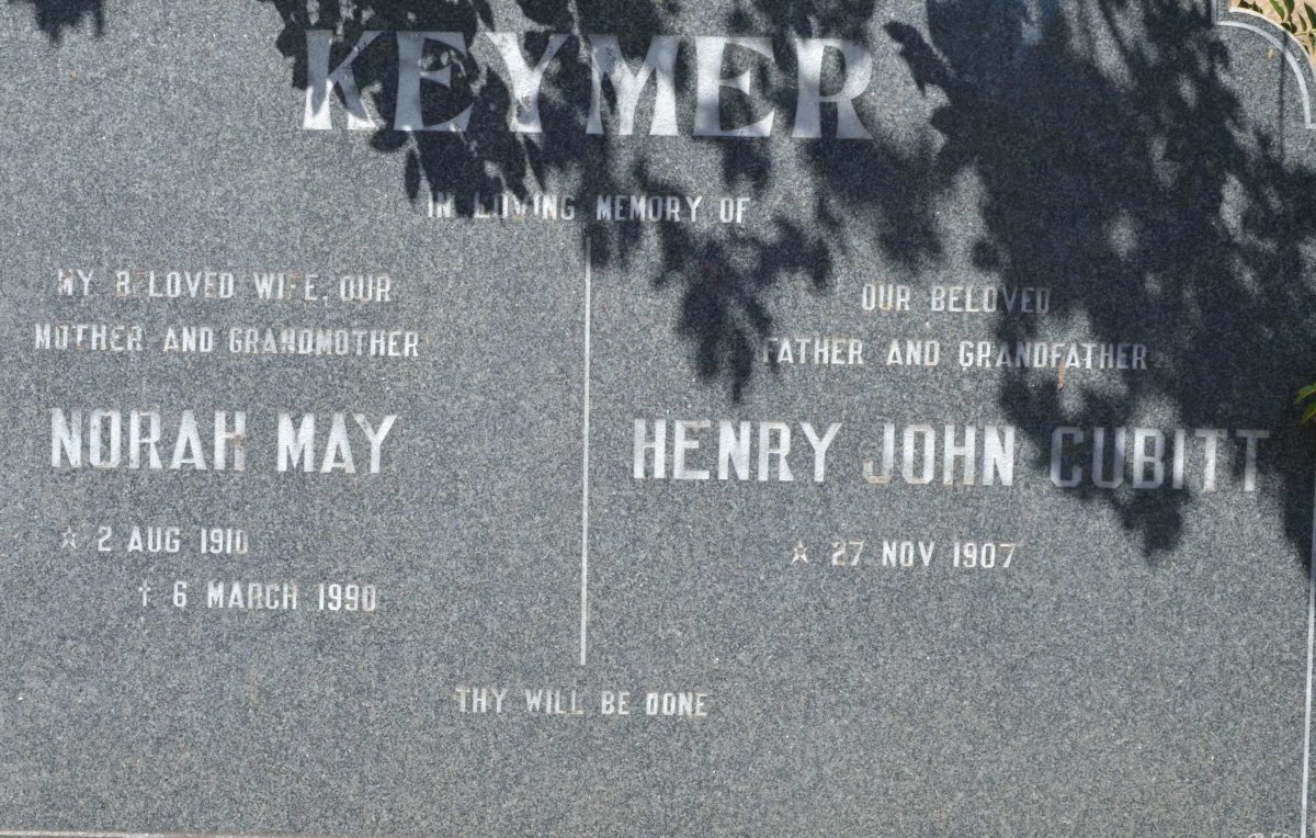 KEYMER Henry John Cubitt 1907- &amp; Norah May 1910-1990