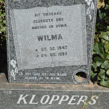 KLOPPERS Wilma 1947-1996