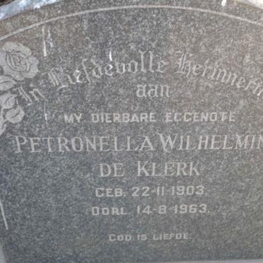 KLERK Petronella Wilhelmina, de 1903-1963