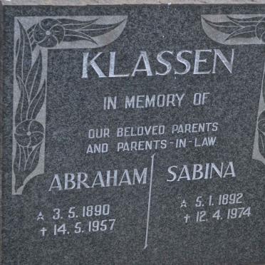 KLASSEN Abraham 1890-1957 &amp; Sabina 1892-1974