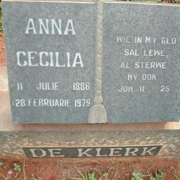 KLERK Anna Cecilia, de 1886-1979