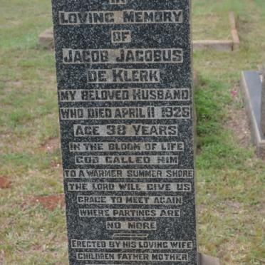 KLERK Jacob Jacobus, de -1926 :: GILLESPIE ? 1895-1980 :: WILSON