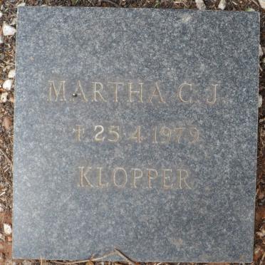 KLOPPER Martha C.J. -1979