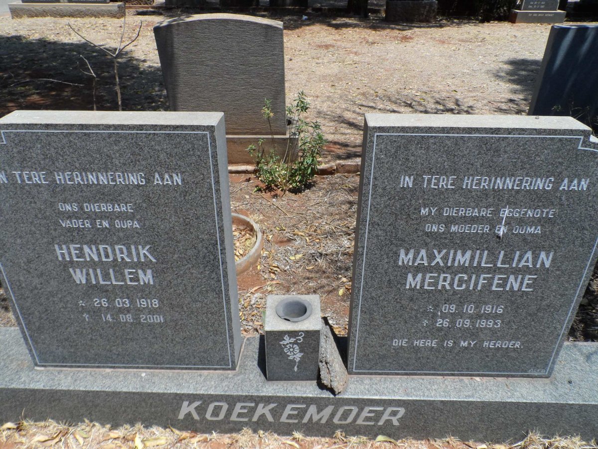 KOEKEMOER Hendrik Willem 1918-2001 &amp; Maximillian Mecifene 1916-1993