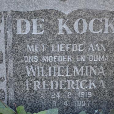 KOCK Wilhelmina Fredericka, de 1919-1997