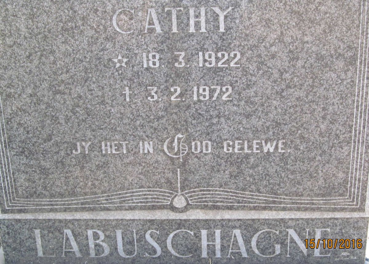 LABUSCHAGNE Cathy 1922-1972