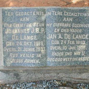 LANGE Jan A., de 1883-1936 :: DE LANGE Johannes J.B.P. 1918-1933