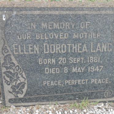 LANG Ellen Dorothea 1881-1947